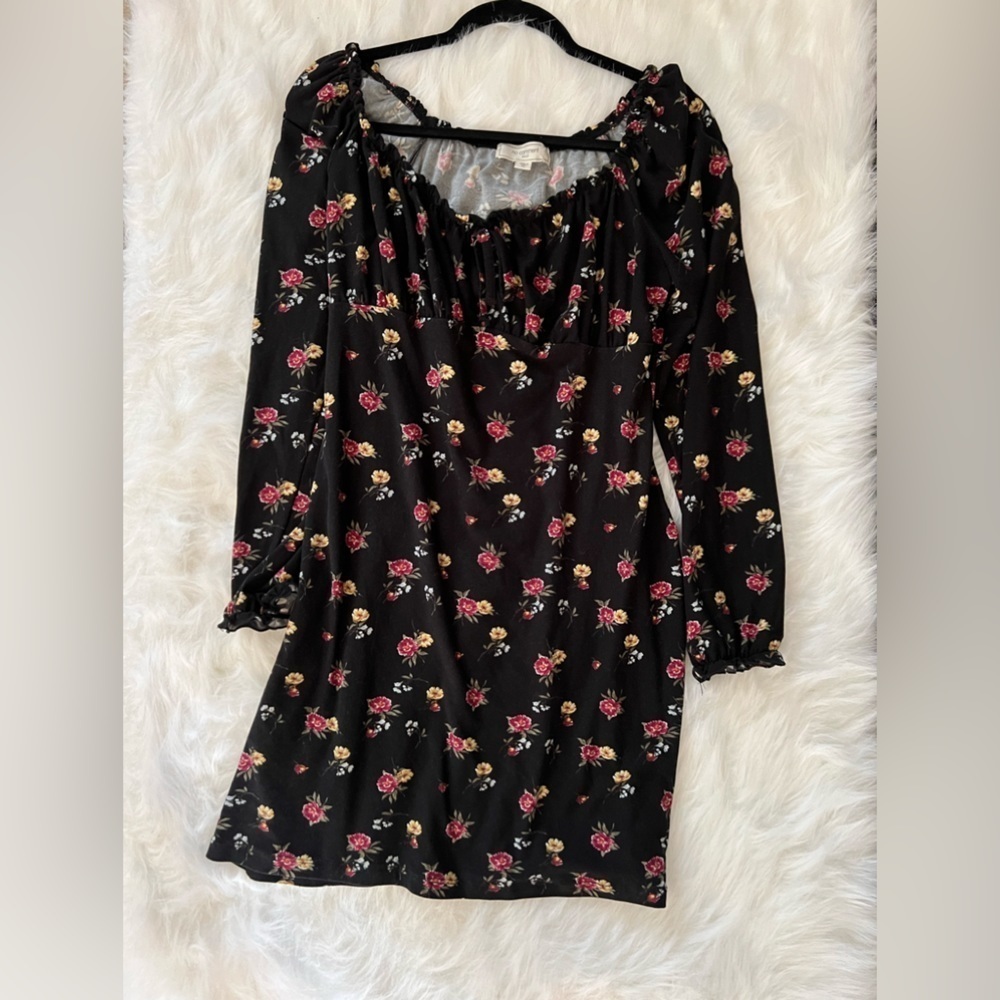 No comment black and floral Dress, XL